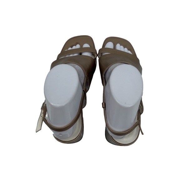 Nine West Gold Effie Block Heel Sandals Size 8 Women’s - Picture 5 of 11